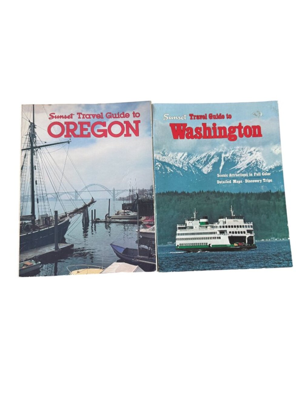 Sunset Travel Guides Set Oregon Washington Color Scenic Attractions Maps 70s